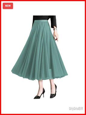 Womens Tulle Skirt Tea Length Mesh Skirt Evening Wedding Dance